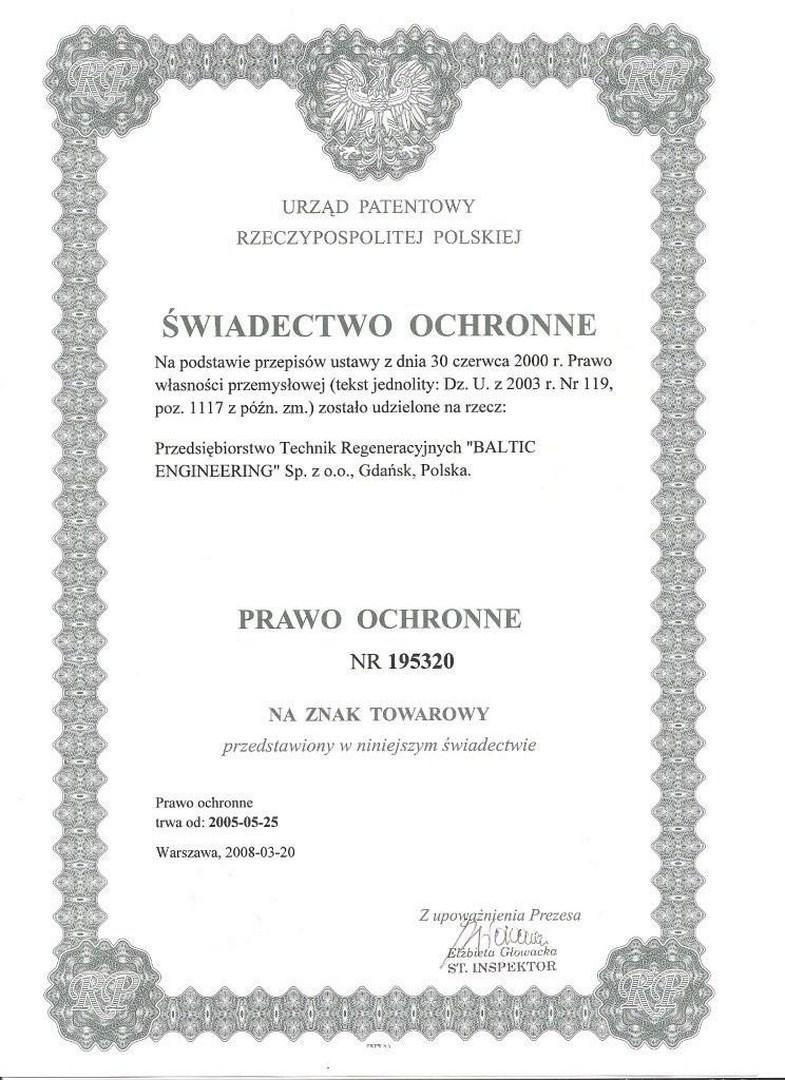 Świadectwo ochronne znaku towarowego